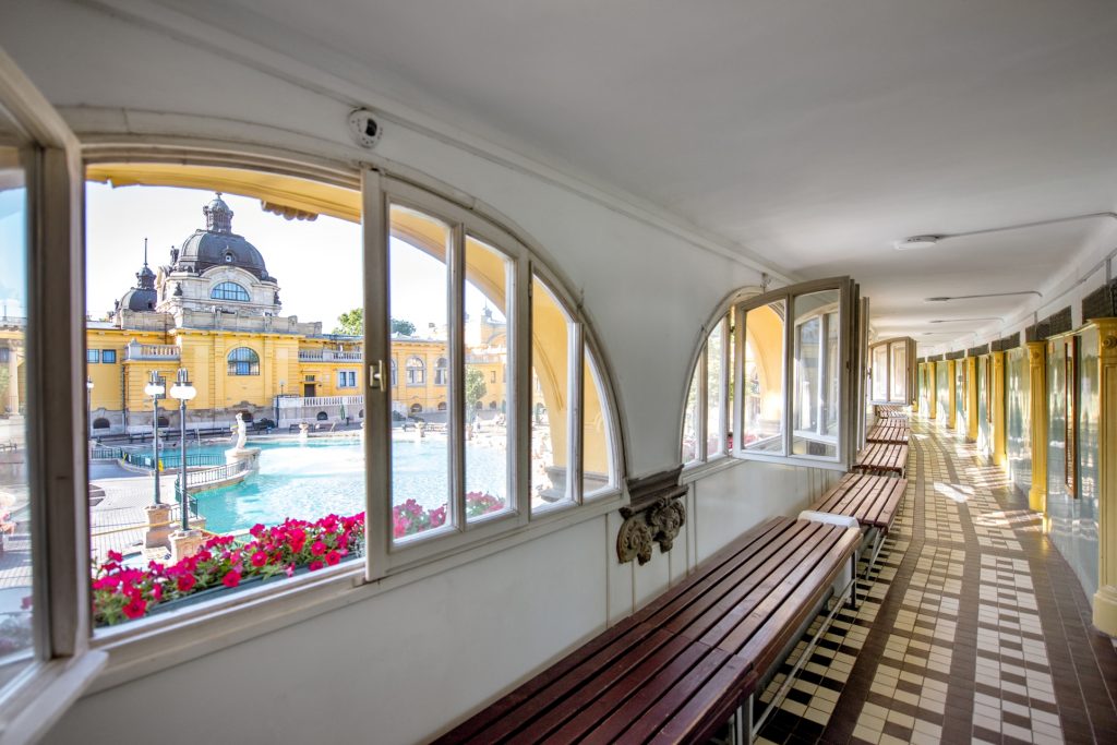 Inside Szechenyi Bath in Budapest