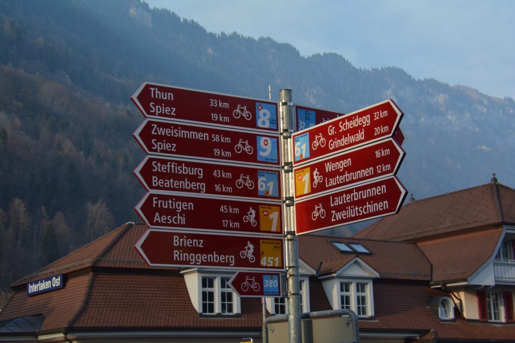 Road sign Interlaken