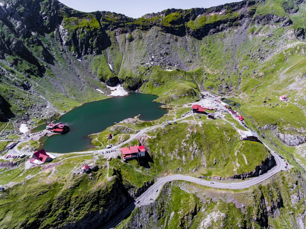 Balea Lake on Transfagarasan near Sibiu Romania