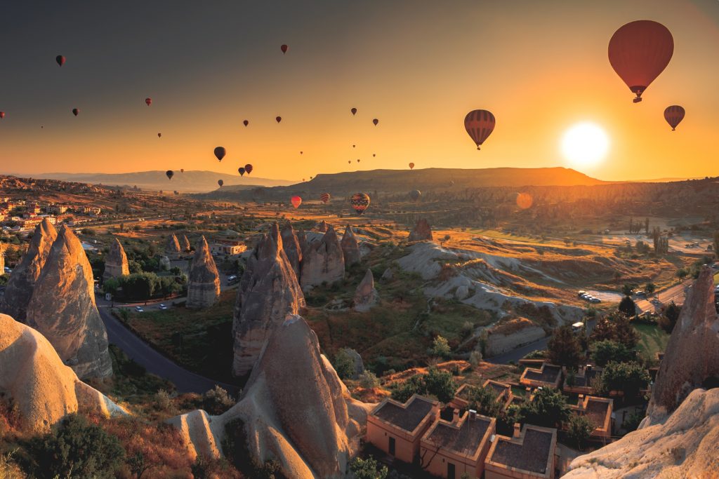 Trip to Cappadocia at sunset