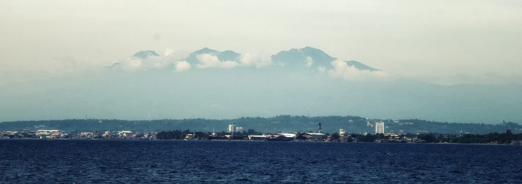 City of Davao, Mount Apo behind clouds