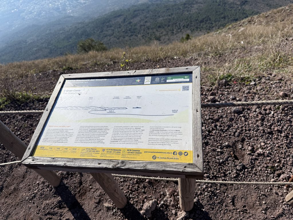 Legend on Mount Vesuvius sign
