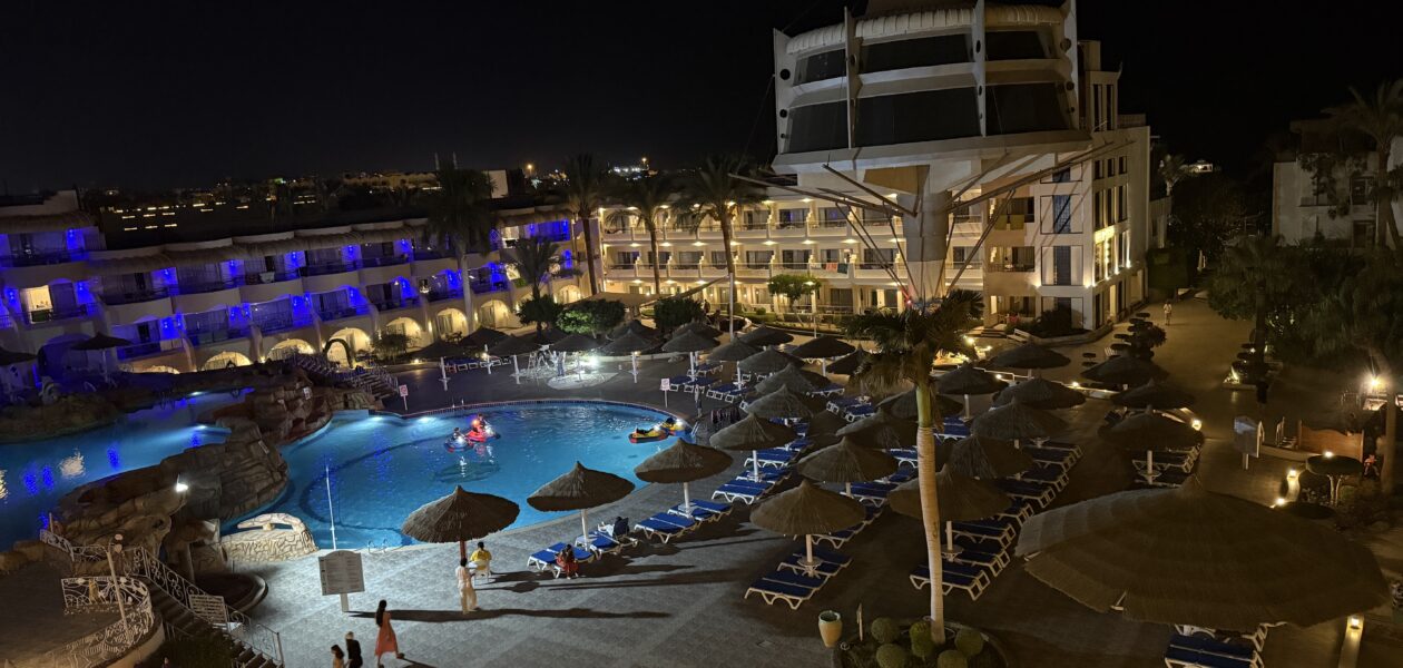 Seagull Resort at night