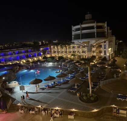 Seagull Resort at night